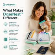 DoseNest – Waterproof Weekly Pill Organizer