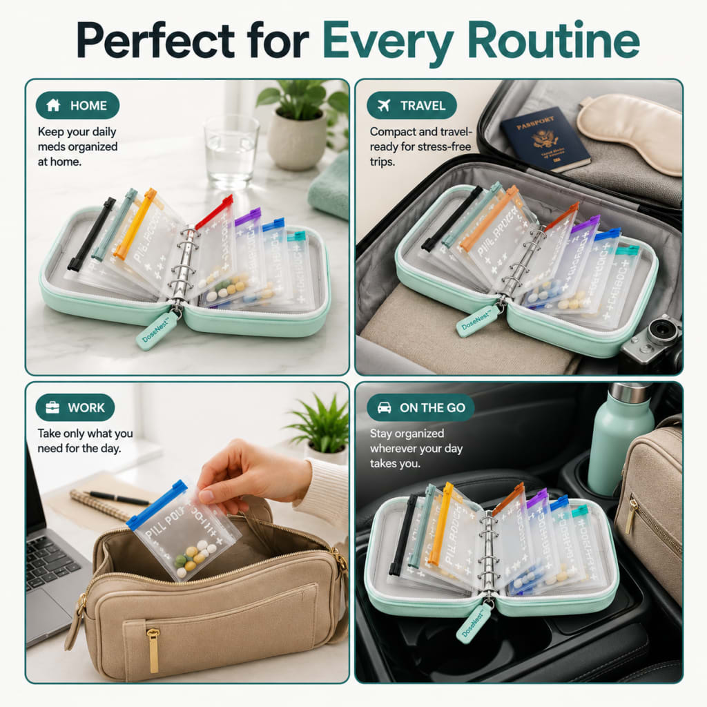 DoseNest – Waterproof Weekly Pill Organizer