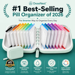 DoseNest – Waterproof Weekly Pill Organizer